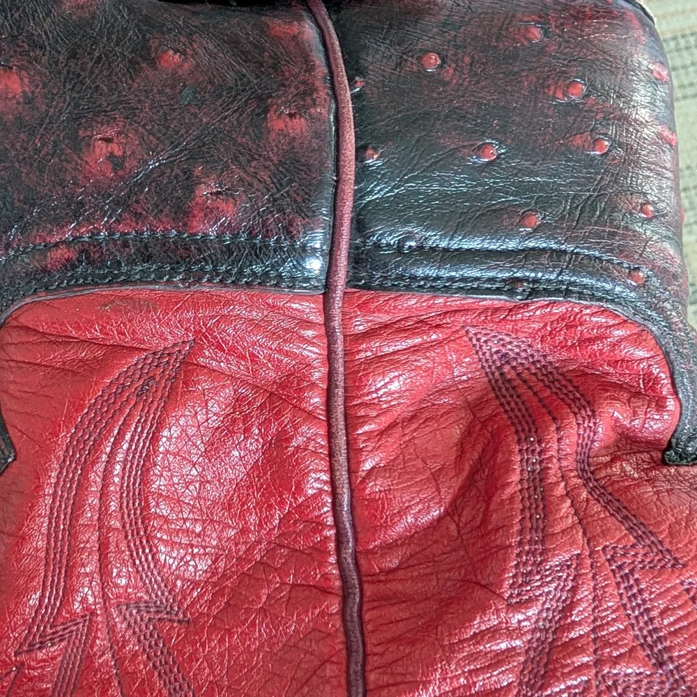 Jurassic Boots Co. Black and Red Leather Cowboy Boots - Picture 10 of 12